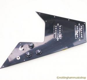 BLACK V GUITAR WIRED PICKGUARD